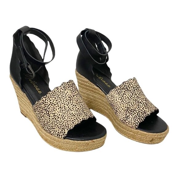 Matisse Verona Cheetah Espadrille Wedges Heel Sandals, Size 10 - Picture 2 of 10